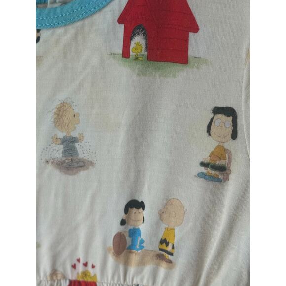 2T Bundle Of Joy Co Twirl Bodysuit Dress Bamboo Snoopy Peanuts Gang Print Soft - Picture 11 of 15